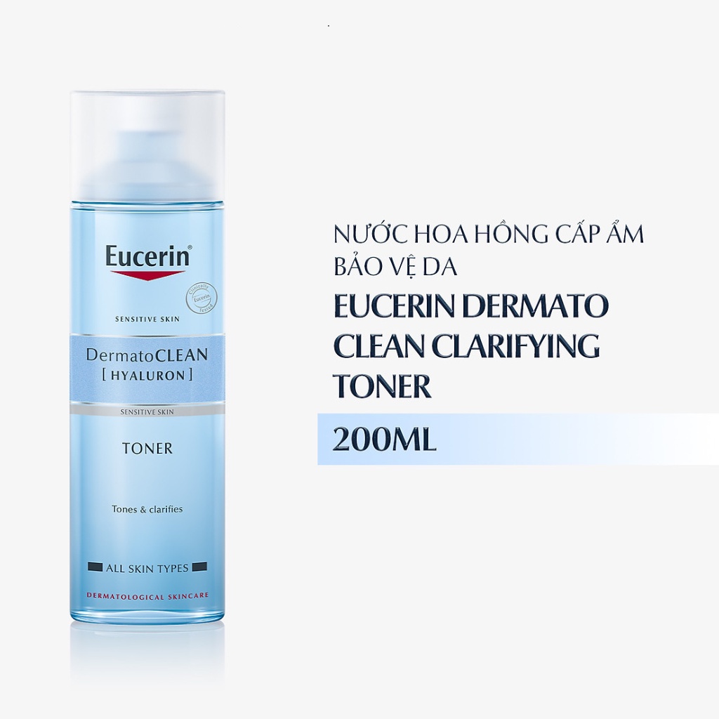 Toner Eucerin Dermato Clean Hyaluron Nước cân bằng dưỡng ẩm cho da nhạy cảm 200ml