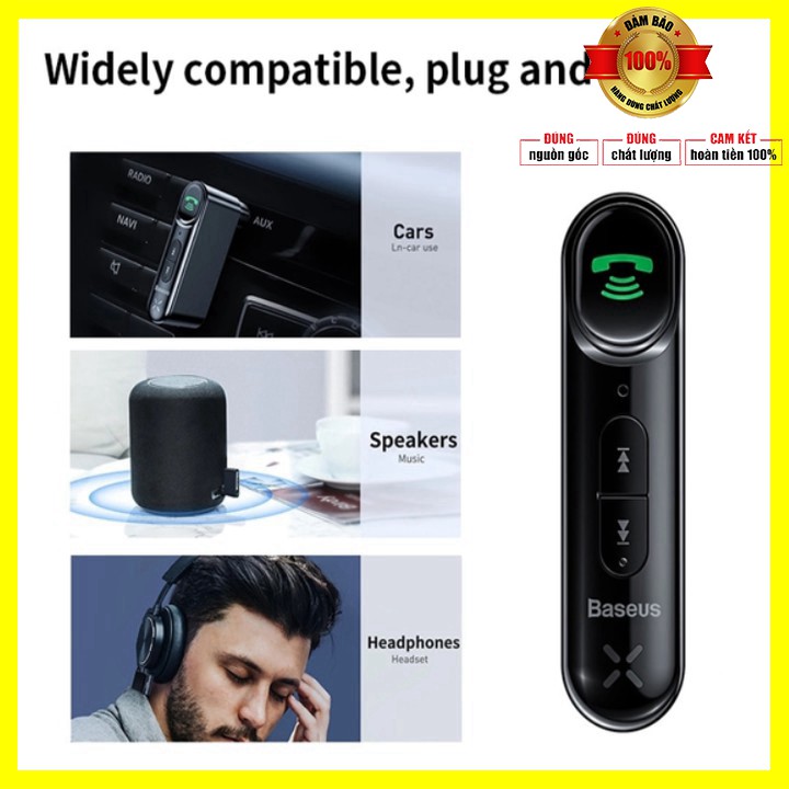 Bộ thu phát Bluetooth Receiver Baseus WXQY-01 Bluetooth version: v5.0, Cổng sạc micro USB