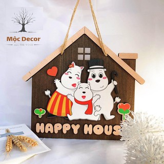 Bảng gỗ treo tường Gia Đình Gấu Chibi siêu cấp dễ thương phù hợp trang trí cho ngôi nhà của bạn được làm từ MỘC DECOR