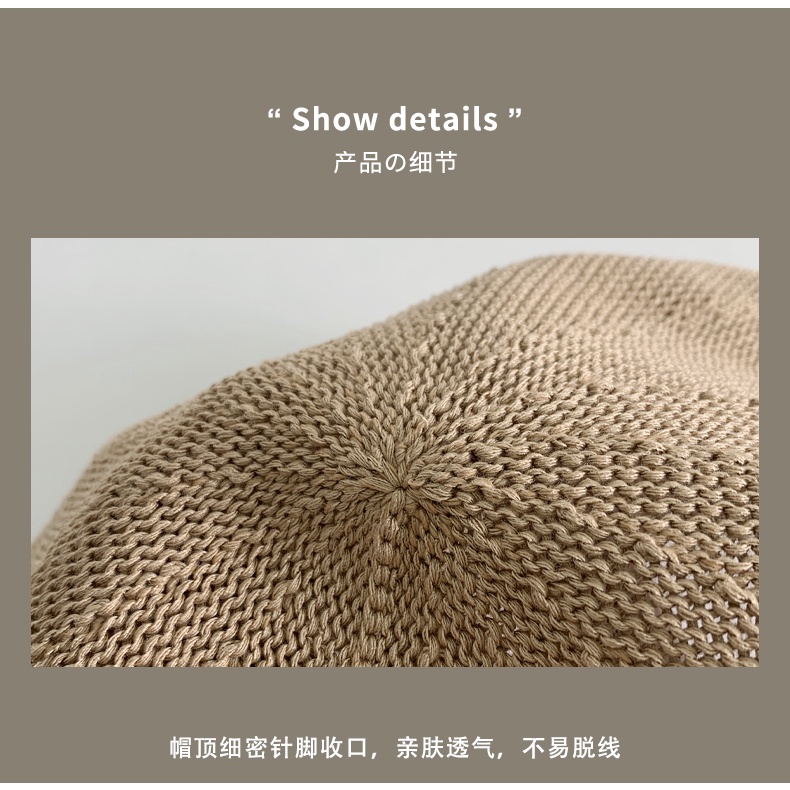 Mũ Beret Mỏng Thoáng Khí Phong Cách Nhật Bản Cho Nữ