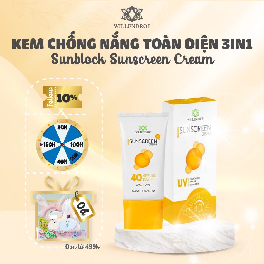 15GR KEM CHỐNG NẮNG TOÀN DIỆN 3IN1 NAM, NỮ-SUNBLOCK SUNCREEN CREAM