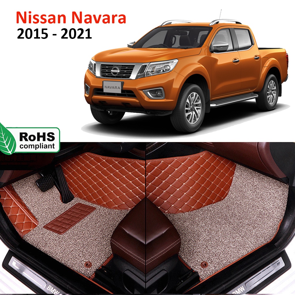 Thảm lót sàn 6D Nissan Navara 2015-2021 chống nước, phủ kín sàn xe, cách âm hiệu quả