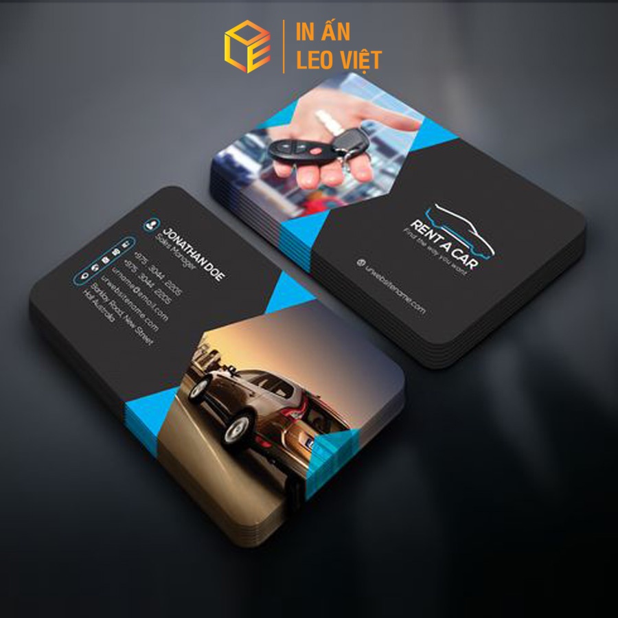 Name card danh thiếp cho xe TAXI kích thước 8.8x5.3cm thiết kế theo yêu cầu Giấy C300 Cán Màng Mờ