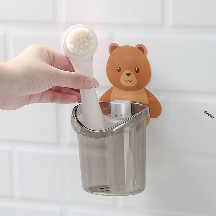 F1 nóng Combo 2 Ống Gấu Dán Tường chứa Bàn Chải Đánh Răng 1