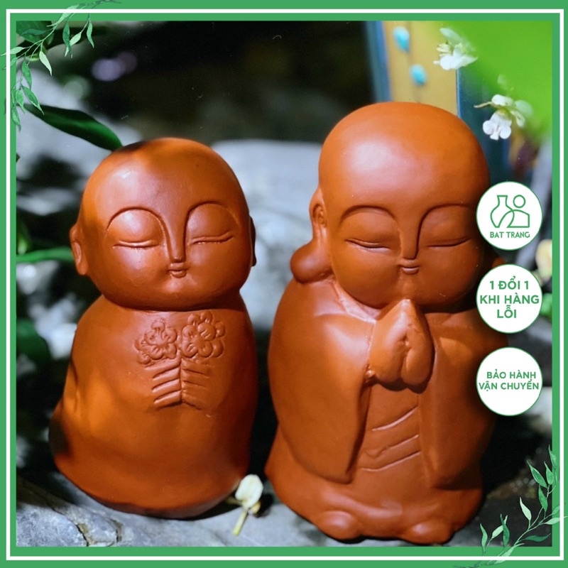 Tượng Phật An Nhiên Bộ Tượng Tứ Không 4 Chú Tiểu Tượng Búp Bê Decor Gốm Sứ Bát Tràng Cao Cấp