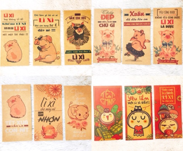 SET 10 BAO LÌ XÌ KRAFT 06