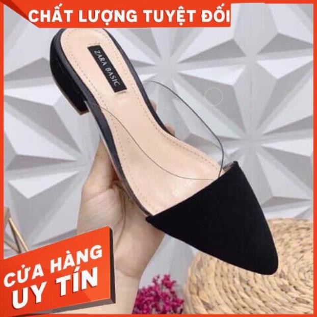 Dép Sục Nữ Da Lộn Viền Mica đế 1.5 cm Phong Cách Trẻ Trung