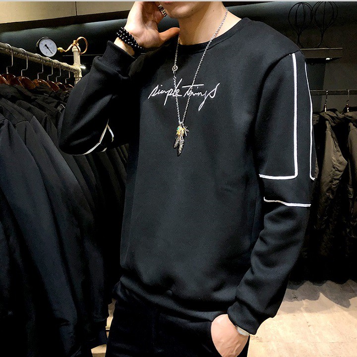 Sweater 💝 𝐅𝐑𝐄𝐄𝐒𝐇𝐈𝐏💝 sweater nam nữ áo thun nam tay dài trơn form rộng unisex nhiều màu dày dặn ấm áp nỉ bông đen trắng