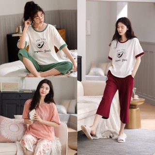 {ẢNH CHỤP THẬT} Bộ mặc nhà lửng nữ chất cotton 100% mịn màng thoáng mát, size M-2XL