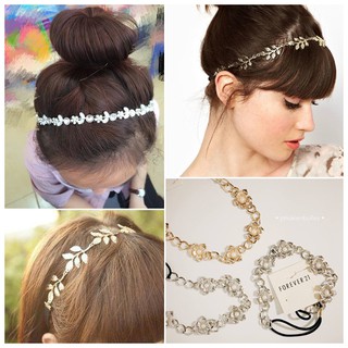 Bờm dây đính đá họa tiết hoa lá