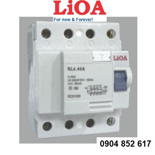 Cầu dao chống giật - chống dòng rò LiOA 40A loại 4 cực