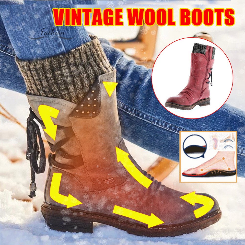 Ds Winter Warm Back Lace Up Boots Shoes Women Boots Christmas Daily Travel Shoes @vn