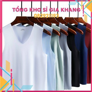 sp335 Áo 3 lỗ nam cổ chữ v không đường viền chất thun lụa thoáng mát