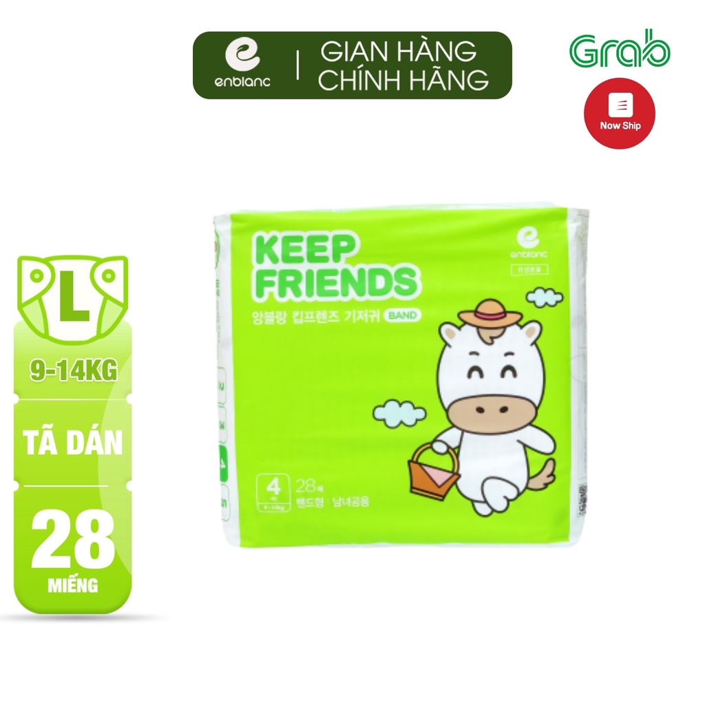 Tã Bỉm Dán ENBLANC KEEP FRIENDS Size L28  Nội Địa Hàn Quốc Siêu Thoáng Mát, Thấm Hút Cho Bé Thoải Mái