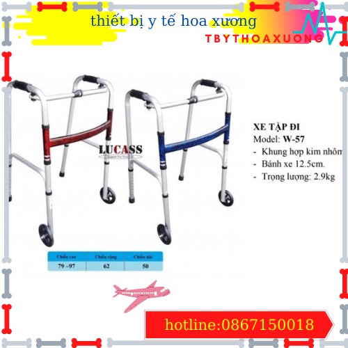 [Hàng Chính Hãng] Khung Tập Đi Cho Người Gìa Bánh Xe Lớn LUCASS W57 - Người Già Đi Lại Vững Vàng Hơn – Tải Trọng 100kg