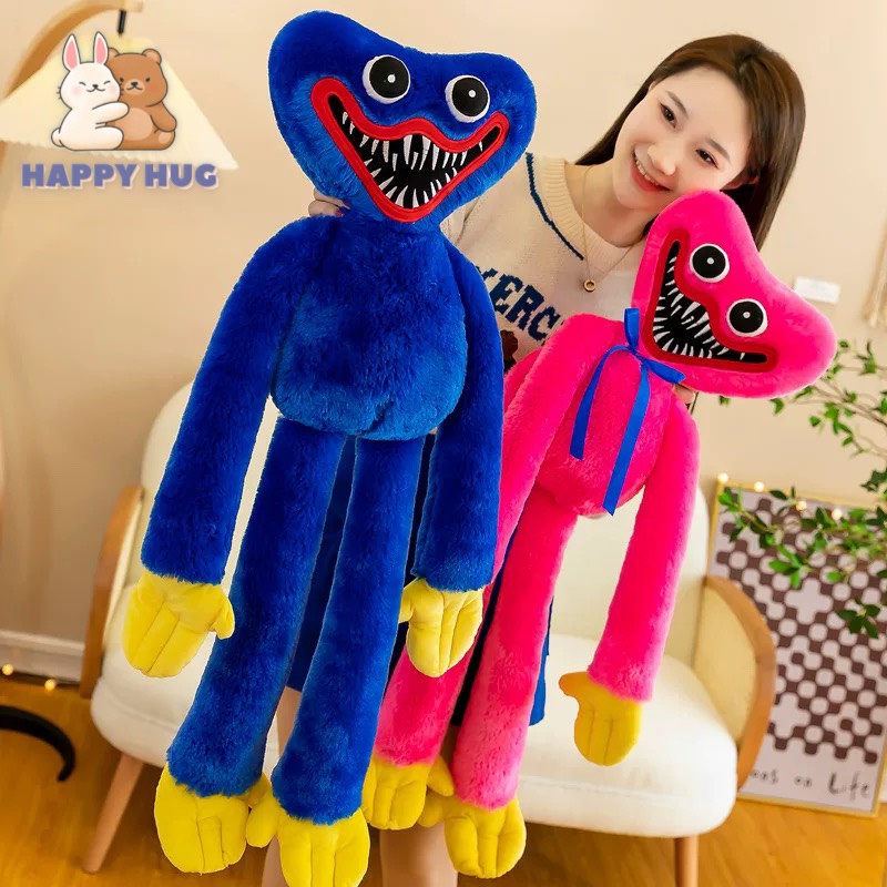 Gấu bông Huggy Wuggy LÔNG XÙ đủ size 40/80 cm nhân vật game Poppy Playtime, thú bông lông xù mềm cao cấp - Happy Hug