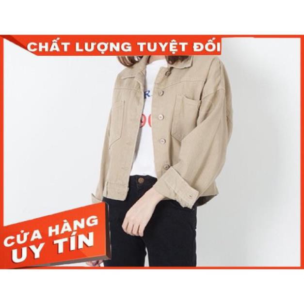 Khoác kaki jacket croptop jeans kaki dày đẹp- hình thật chính chủ