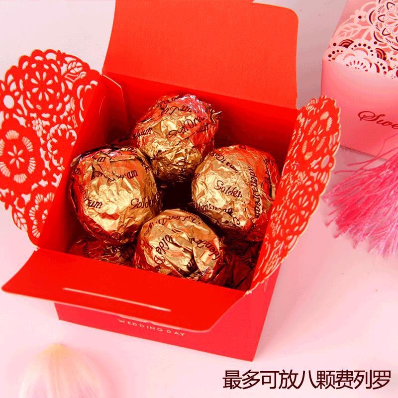 2 màu) Combo 50c Hộp size 7,5cm đựng socola, bánh kẹo trong ngày cưới