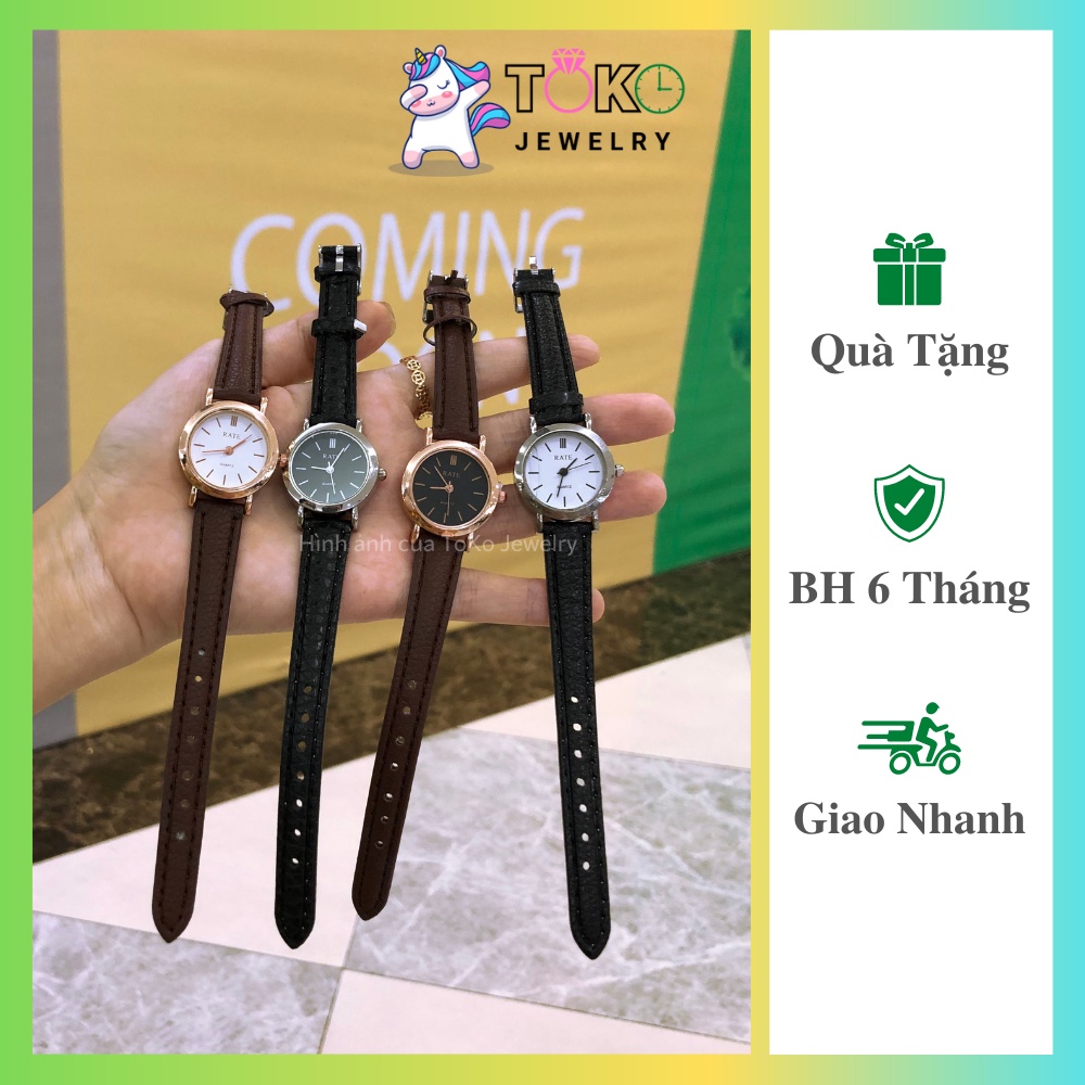 Đồng hồ nữ dây da mặt TRÒN RATE mặt nhỏ size 22mm chính hãng giá rẻ dành cho tuổi teen
