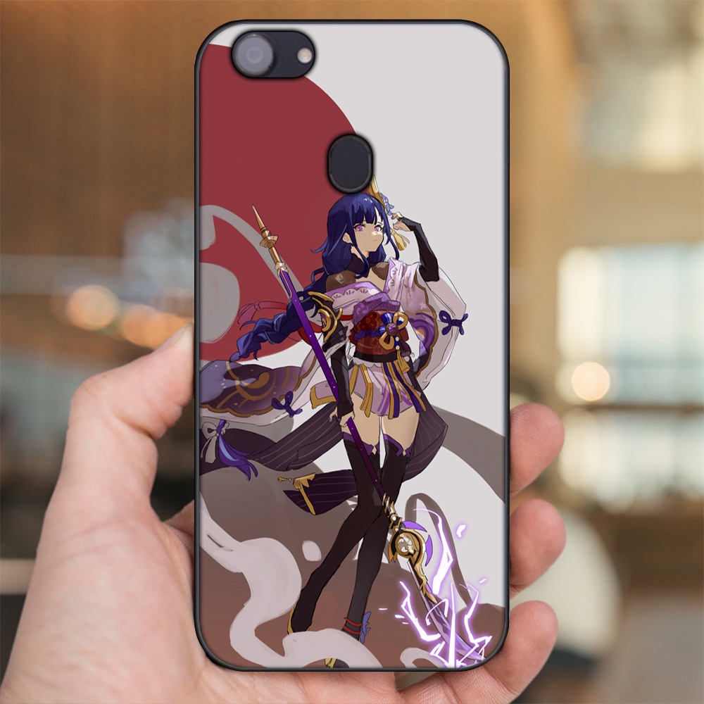 Ốp lưng Oppo F5, F5 Youth, F7 viền đen in hình Raiden Shogun Genshin Impact