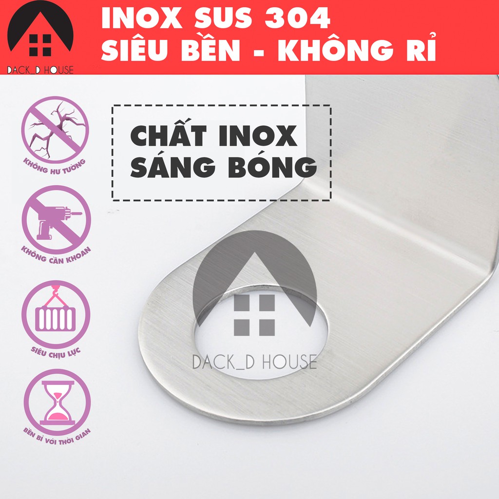 Giá đỡ cổ chai inox 304 Dack D House, inox không rỉ sét,kèm dán 3M siêu chắc chắn tiết kiệm không gian, gia dụng cao cấp