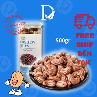 Hạt điều rang muối nguyên lụa 500gr mfood, hạt điều bình phước loại 1