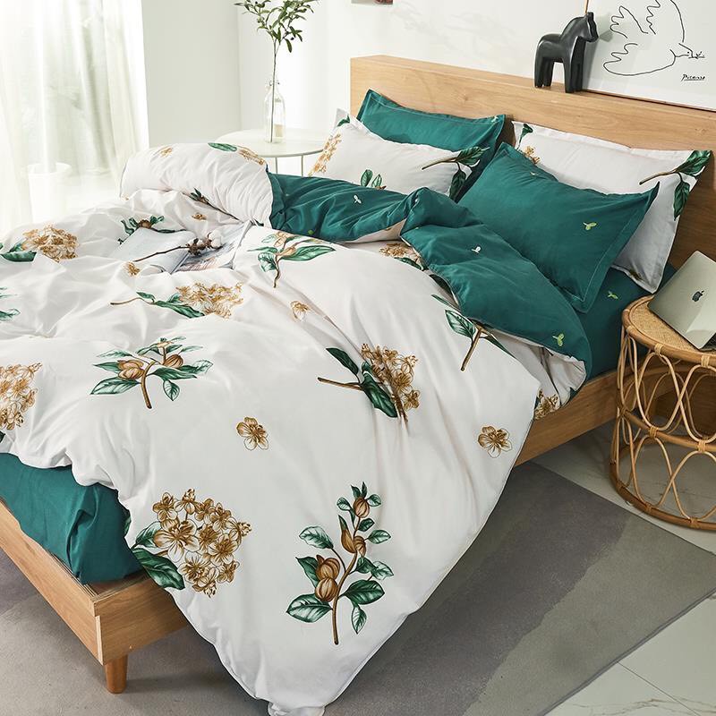 Bộ chăn ga gối coton poly Emmidecor - Mẫu Qủa Bằng Lăng