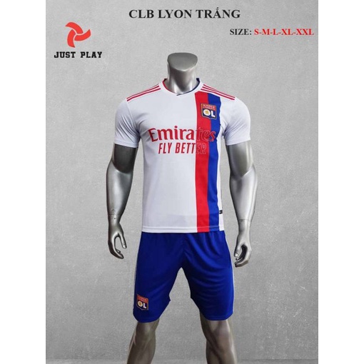 Áo đá banh CLB Lyon trắng năm 2021