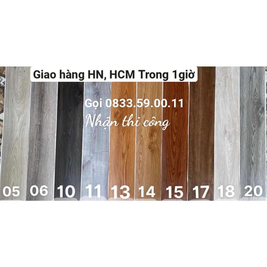 Ship hỏa tốc. Sàn nhựa giả gỗ có keo sẵn bóc dán. Kích thước Rộng 15.2cm Dài 91.4cm. Nhận thi công.