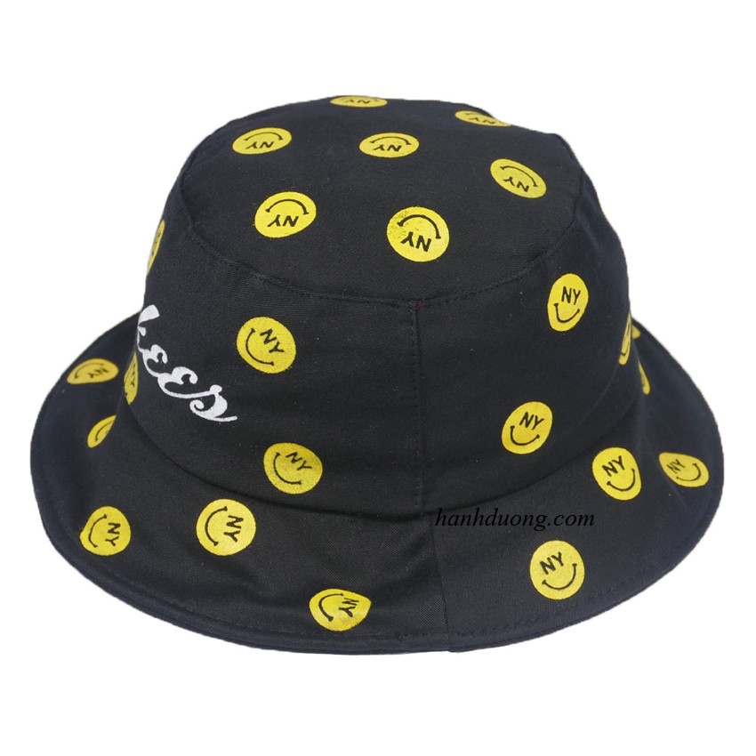 Nón bucket NY  Yan.kees mặt cười mũ tai bèo mặt cười được may bởi hai lớp vải cotton cao cấp