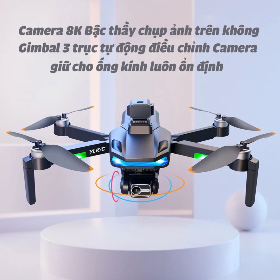 Flycam Drone Camera 8K S135 GPS Cảm Biến Tránh Vật Cản, Thời Gian Bay 30 Phút, Tầm Xa 1500m, Không Chổi Than, 5GWIFI