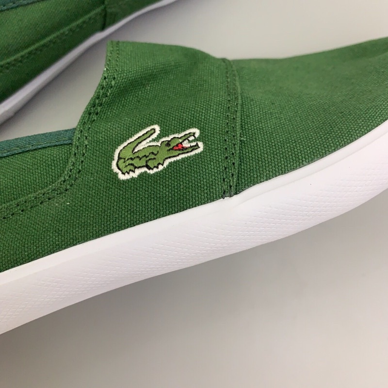 Giày lười vải nam màu xanh lá siêu hiếm đế cao su dẻo lacoste