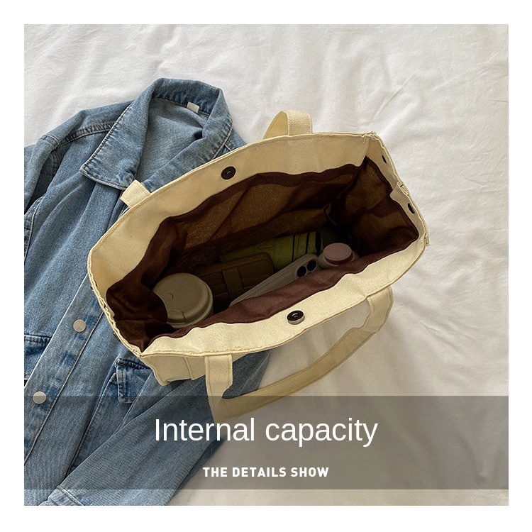 Túi Xách Canvas Cỡ Lớn Thiết Kế Đơn Giản Thời Trang