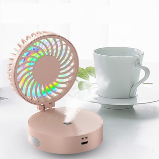 Quạt Phun Sương - Quạt Để Bàn Mini Có Thể Đeo Cổ Nhỏ Gọn, Tiện Lợi