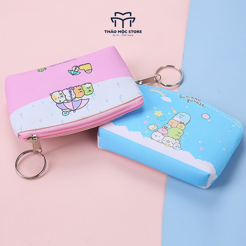 Ví nữ mini cute đựng thẻ kèm móc khóa nhỏ gọn THẢO MỘC STORE TMV14