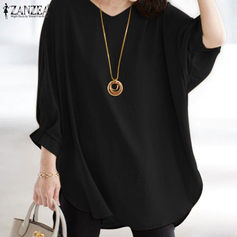 Zanzea Áo Nữ Tay Lửng Cổ Chữ V Thời Trang Thanh Lịch