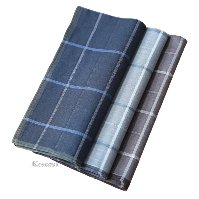 Set 3 Khăn Tay Kẻ Sọc Mềm Mại Làm Quà Tặng Cho Cha / Đám Cưới
