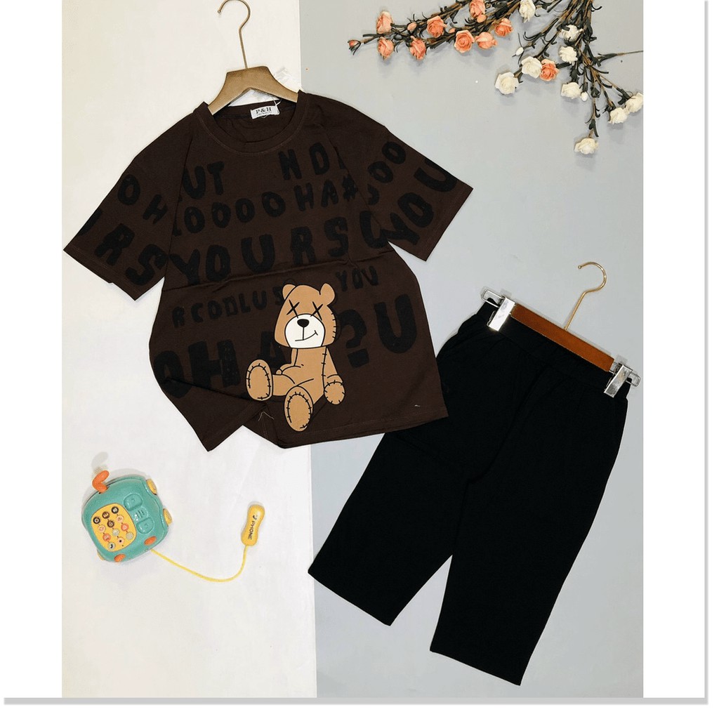 Set bộ đồ mặc nhà nữ quần lửng áo thun phong cách cho chị em KHANH AN FASHION