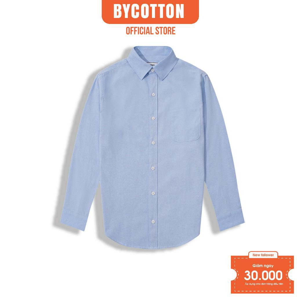 [Mã BYCO50PP giảm ngay 50% đơn 0K] Áo Sơ Mi Nam Cao Cấp Trơn Light Blue Oxford 0922 BY COTTON