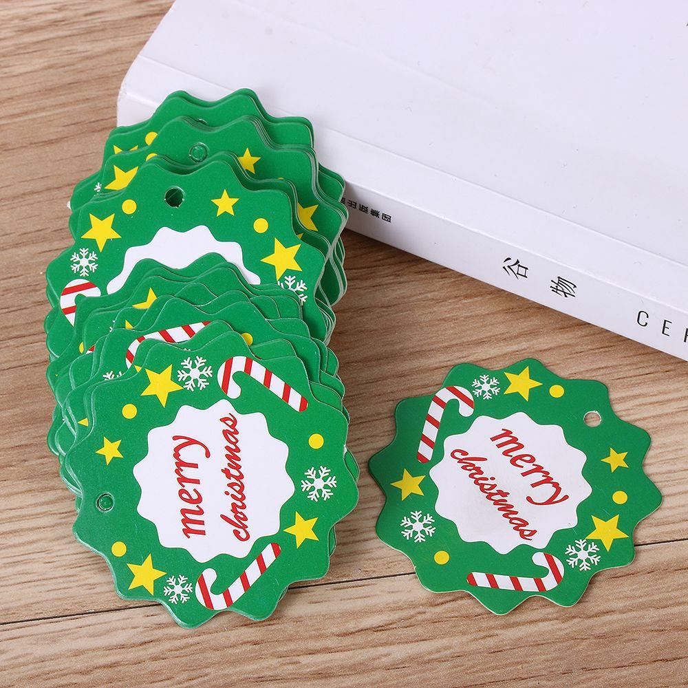 50 Nhãn Dán Trang Trí Hộp Quà Giáng Sinh Bằng Giấy Hình Ngôi Sao &amp; Ông Già Noel