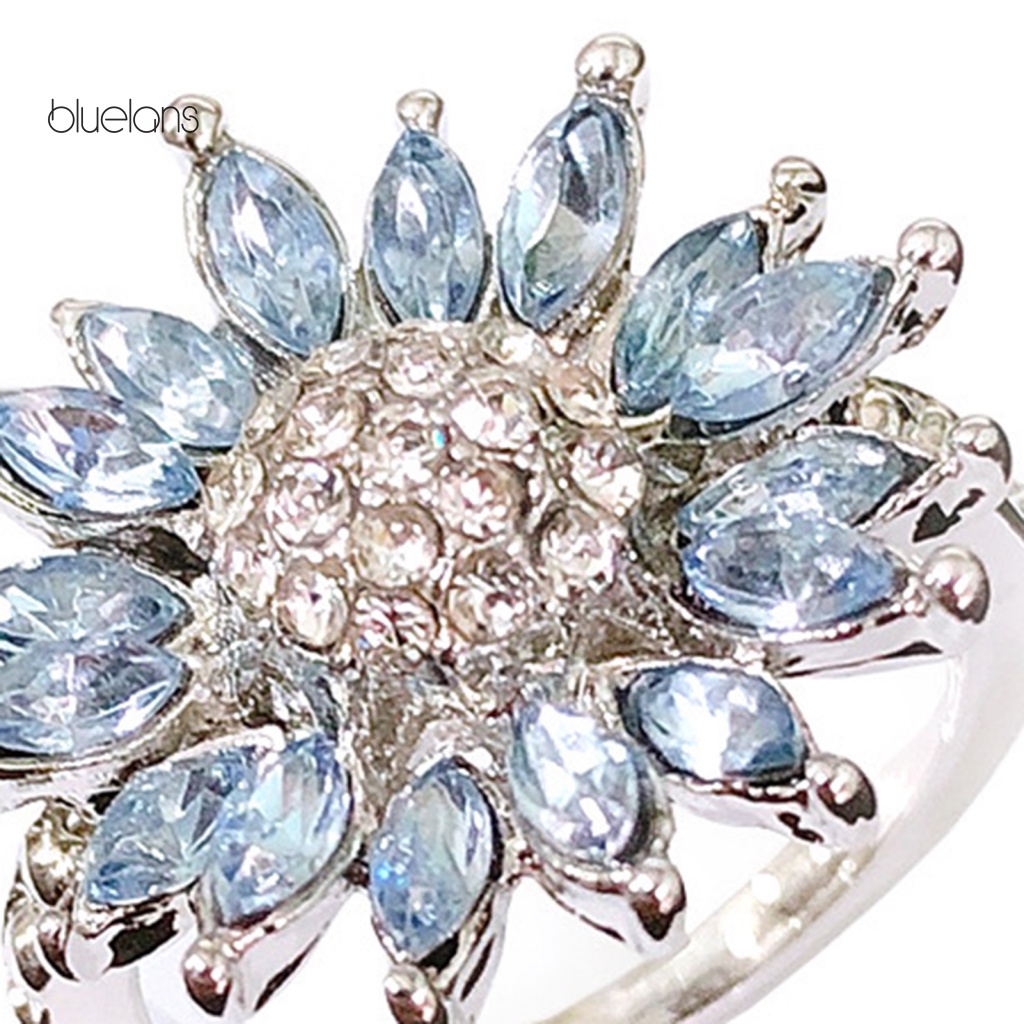 Nhẫn Đính Hôn Đính Đá Zircon Hình Hoa Hướng Dương