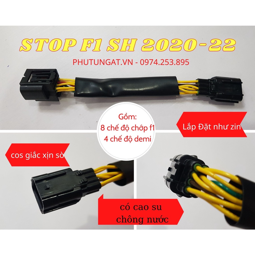 Mạch Stop F1 SH chớp hậu cắm giắc như zin cos giắc bọc cao su chống nước