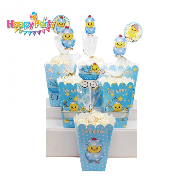 set gà xanh phụ kiện trang trí sinh nhật thôi nôi mega mini - Chips Happy Birthday bé trai