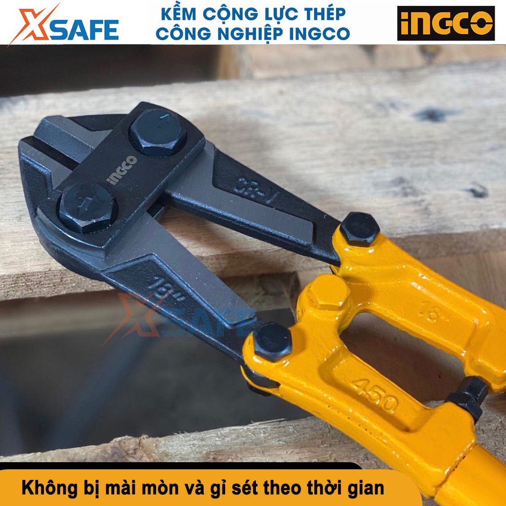 Kìm cộng lực cắt thép Ingco size 36-120cm, thép cr-v, tay cầm bọc cao su - chính hãng