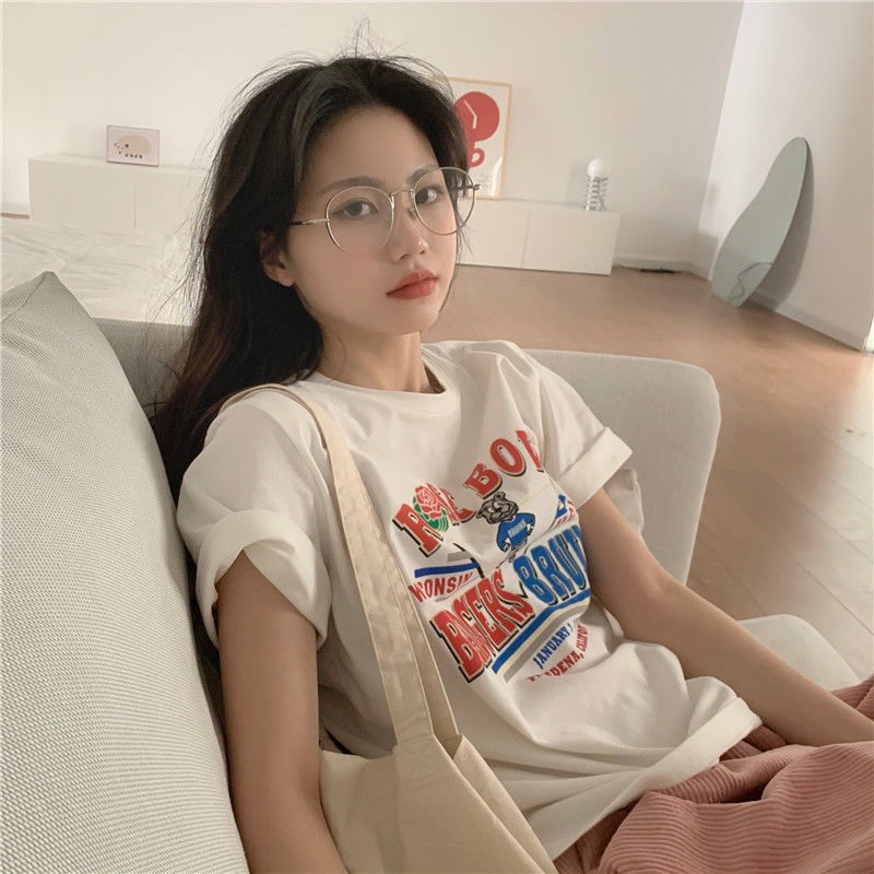 Áo thun COZOK tay ngắn dáng rộng thời trang Hàn Quốc dễ phối đồ