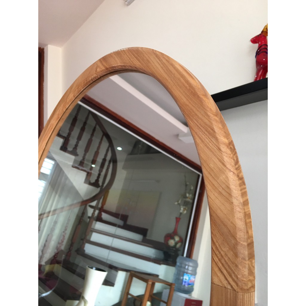 Gương đứng soi toàn thân vòm màu gỗ decor nhà chụp ảnh thời trang