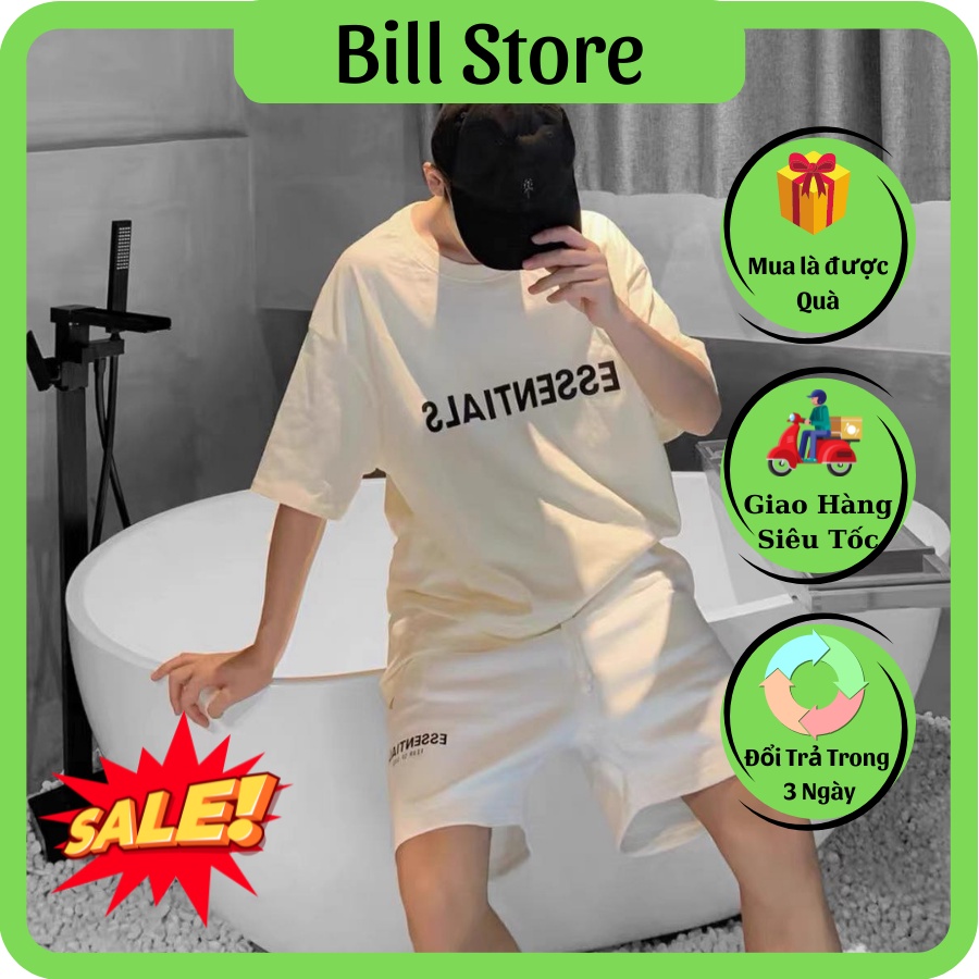 Bộ thể thao nam Ess màu trơn xu hướng ,bộ quần áo nam mùa hè trẻ trung năng động BILL STORE