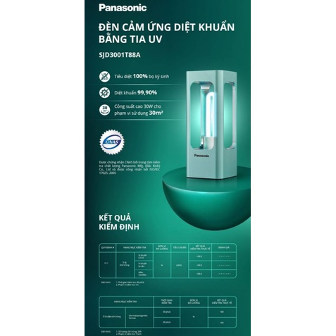 ĐÈN DIỆT KHUẨN TIA CỰC TÍM UV PANASONIC SJD 3001 DIỆT TẤT CẢ VIRUT, VI KHUẨN TỚI 99% , CÔNG SUẤT LỚN 30W