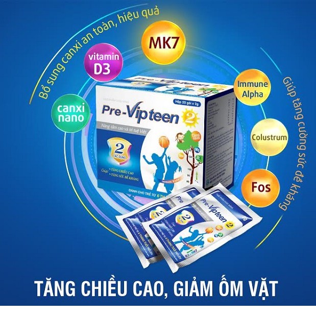 PRE-VIPTEEN 2 – Hỗ trợ giúp trẻ tăng chiều cao, đề kháng tốt