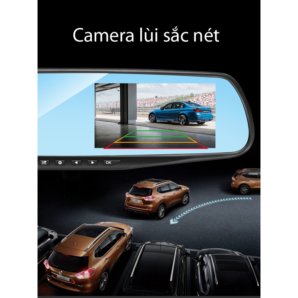 Camera hành trình trên gương tích hợp camera lùi 2 trong 1 | BigBuy360 - bigbuy360.vn